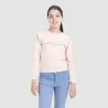 T-shirt fille manches longues avec volant - KONTAKT