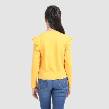 T-shirt fille manches longues avec volant - KONTAKT