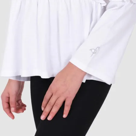 T-shirt fille manches longues avec volant - KONTAKT