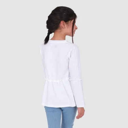 T-shirt fille manches longues avec volant - KONTAKT