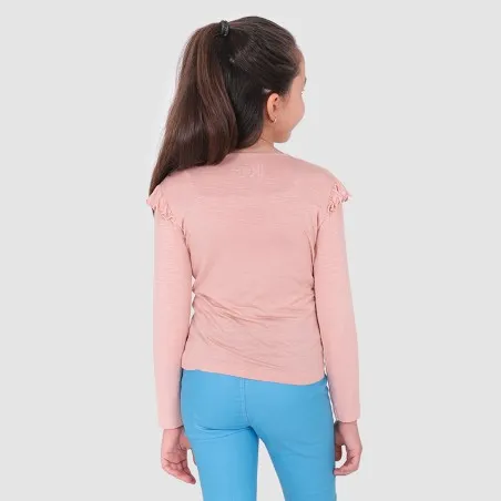 T-shirt fille manches longues avec volant et paillettes LES COPINES D'ABORD - KONTAKT