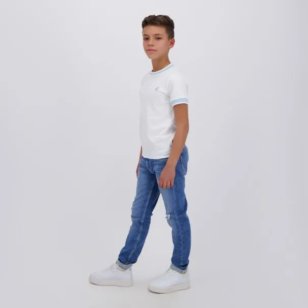 T-shirt garçon manches courtes avec col rectiligne - KONTAKT