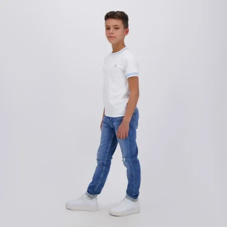 T-shirt garçon manches courtes avec col rectiligne - KONTAKT