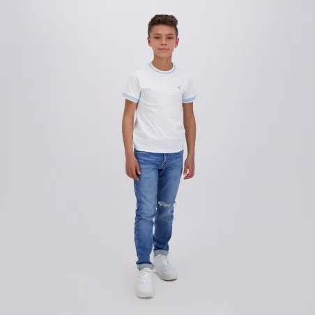T-shirt garçon manches courtes avec col rectiligne - KONTAKT