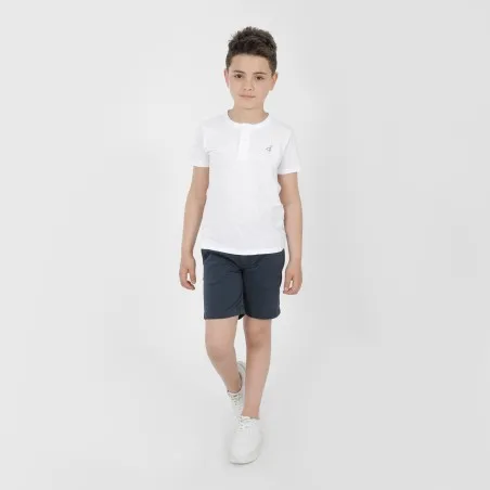 T-shirt garçon manches courtes col tunisien - KONTAKT