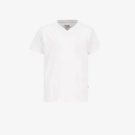 T-shirt garçon manches courtes col tunisien avec poche passepoilée - KONTAKT