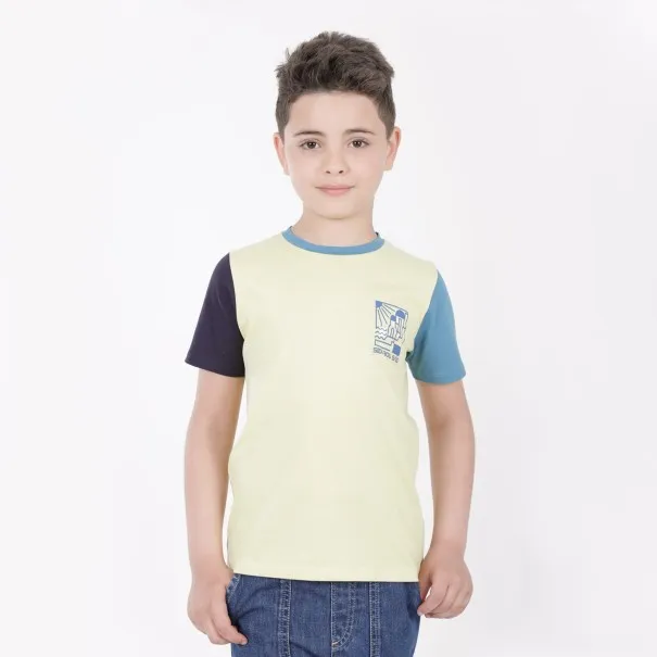 T-shirt garçon manches courtes contrastées SIDI BOUSAID - KONTAKT