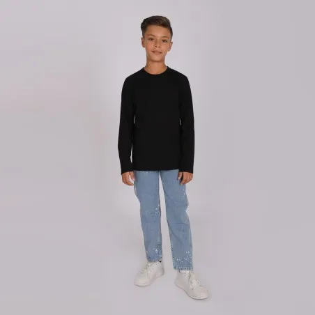 T-shirt garçon manches longues avec broderie - KONTAKT