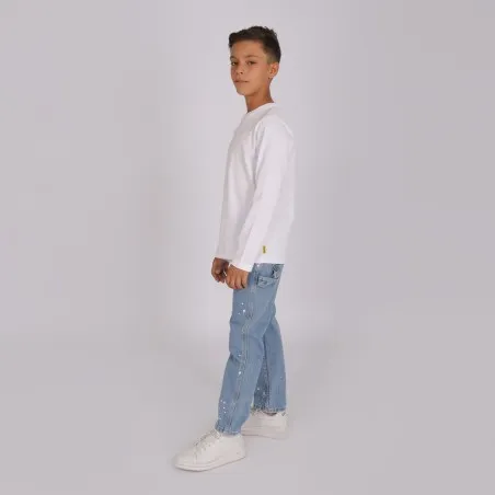 T-shirt garçon manches longues avec broderie - KONTAKT
