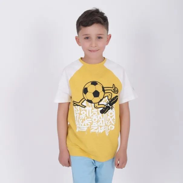 T-shirt garçon manches raglan FOOTBALL - KONTAKT
