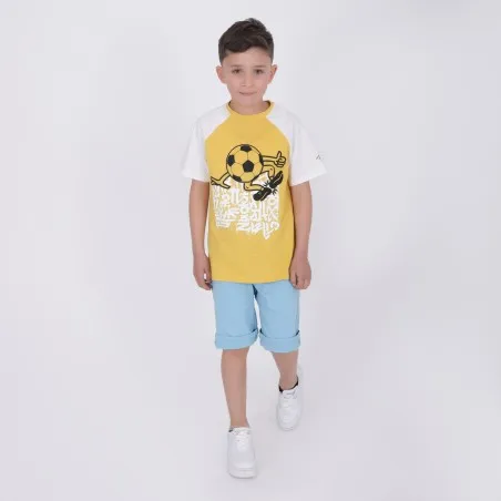 T-shirt garçon manches raglan FOOTBALL - KONTAKT