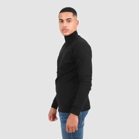 T-shirt homme col cheminé avec broderie - KONTAKT