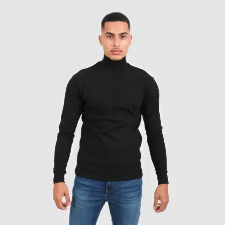 T-shirt homme col cheminé avec broderie - KONTAKT