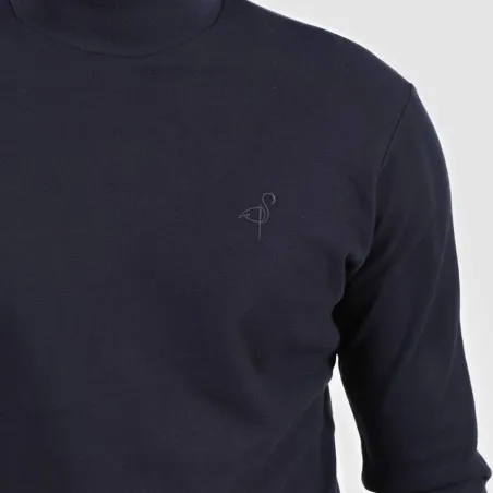 T-shirt homme col cheminé avec broderie - KONTAKT