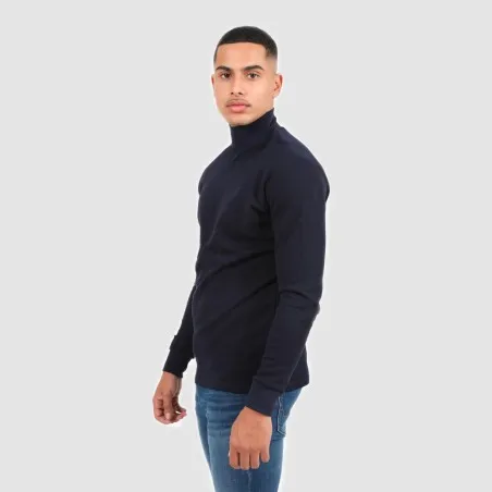 T-shirt homme col cheminé avec broderie - KONTAKT