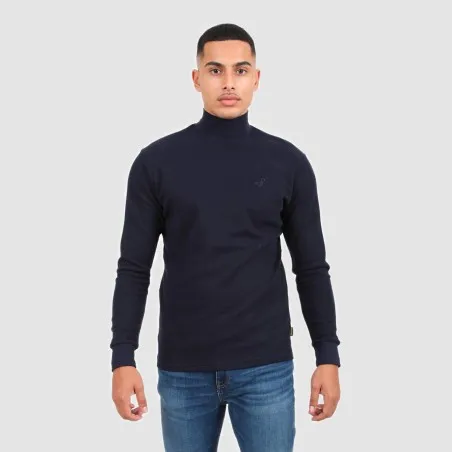 T-shirt homme col cheminé avec broderie - KONTAKT