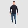 T-shirt homme col cheminé avec broderie - KONTAKT
