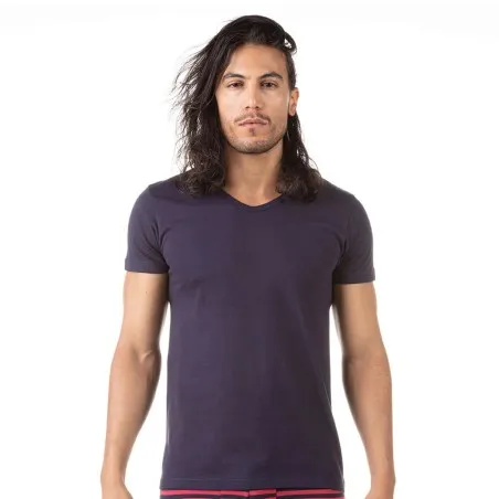 T-shirt homme col V en coton pur - KONTAKT