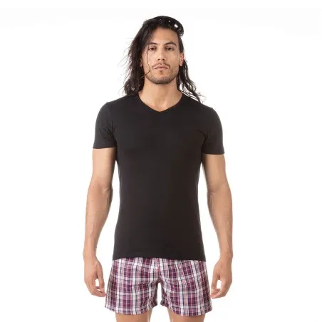 T-shirt homme col V en coton pur - KONTAKT