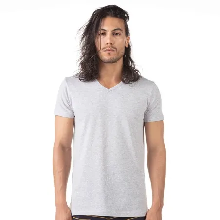 T-shirt homme col V en coton pur - KONTAKT