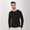 T-shirt homme côtelé manches longues col tunisien avec broderie - KONTAKT