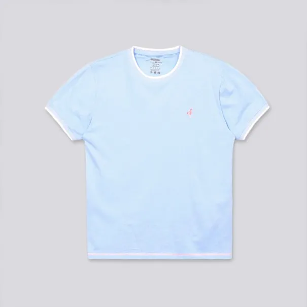 T-shirt homme manches courtes avec bande rectiligne et broderie - KONTAKT