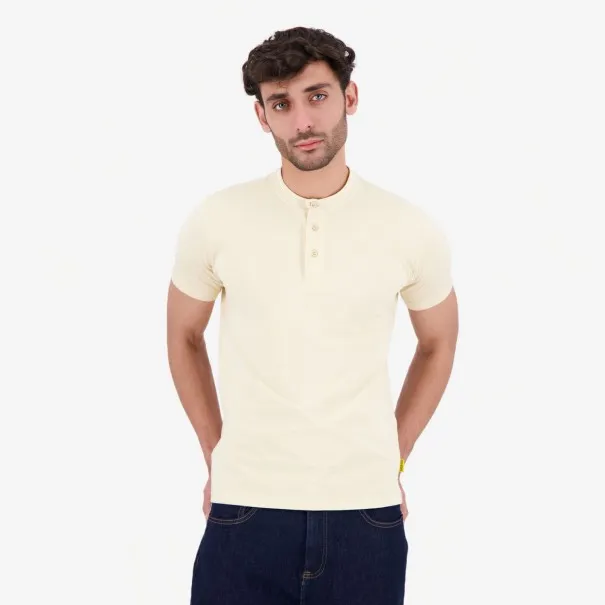 T-shirt homme manches courtes col tunisien en piqué - KONTAKT
