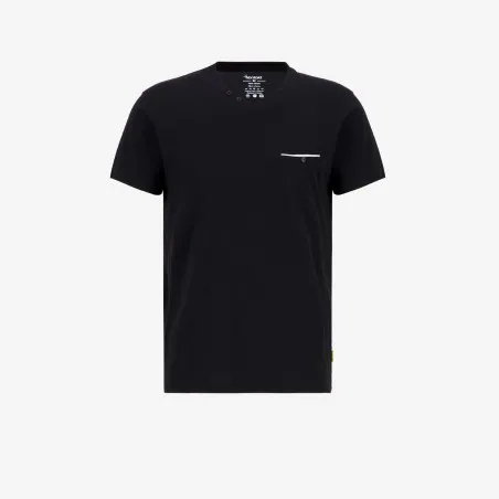 T-shirt homme manches courtes col tunisien et poche passepoilée - KONTAKT