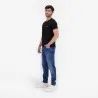T-shirt homme manches courtes col tunisien et poche passepoilée - KONTAKT