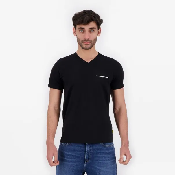 T-shirt homme manches courtes col tunisien et poche passepoilée - KONTAKT