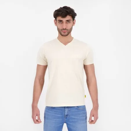 T-shirt homme manches courtes col tunisien et poche passepoilée - KONTAKT