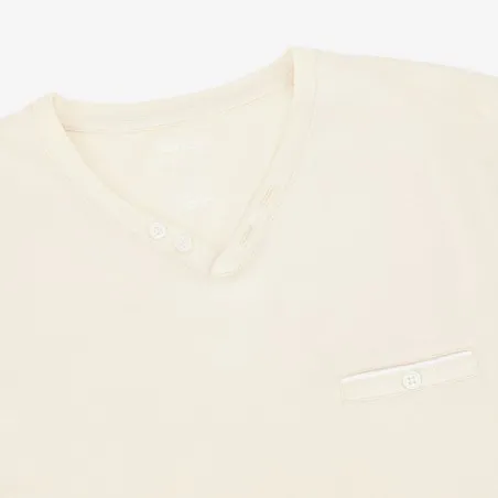 T-shirt homme manches courtes col tunisien et poche passepoilée - KONTAKT