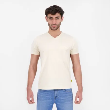 T-shirt homme manches courtes col tunisien et poche passepoilée - KONTAKT