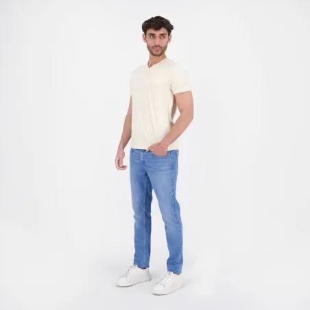 T-shirt homme manches courtes col tunisien et poche passepoilée - KONTAKT
