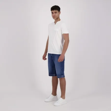 T-shirt homme manches courtes col tunisien et poche passepoilée - KONTAKT