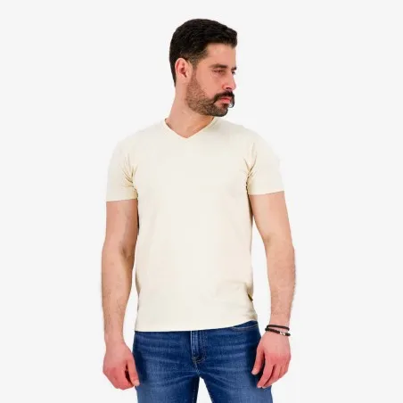 T-shirt homme manches courtes col V avec broderie - KONTAKT