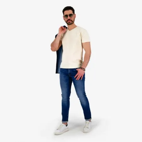 T-shirt homme manches courtes col V avec broderie - KONTAKT