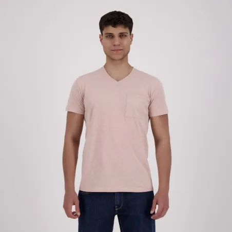 T-shirt homme manches courtes col v avec poche - KONTAKT