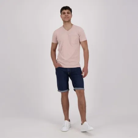 T-shirt homme manches courtes col v avec poche - KONTAKT