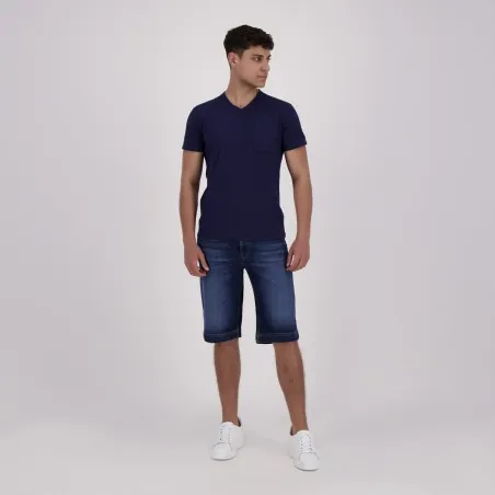 T-shirt homme manches courtes col v avec poche - KONTAKT