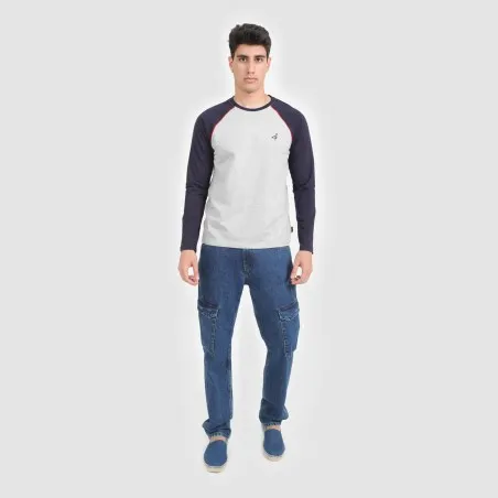 T-shirt homme manches longues avec pipping - KONTAKT