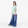 T-shirt oversized femme manches courtes FLEURS D'ŒILLETS - KONTAKT
