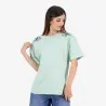 T-shirt oversized femme manches courtes FLEURS D'ŒILLETS - KONTAKT