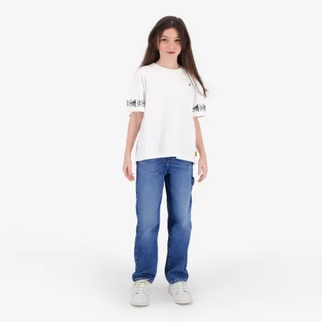 T-shirt oversized fille manches courtes avec des formes aux manches - KONTAKT
