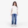 T-shirt oversized fille manches courtes avec des formes aux manches - KONTAKT