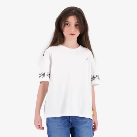 T-shirt oversized fille manches courtes avec des formes aux manches - KONTAKT