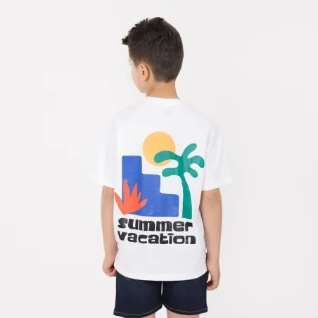 T-shirt oversized garçon contrasté avec poche SUMMER VACATION - KONTAKT
