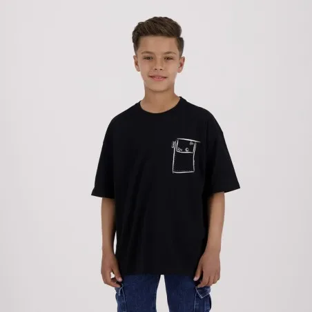 T-shirt oversized garçon manches courtes CROQUIS POCHE - KONTAKT