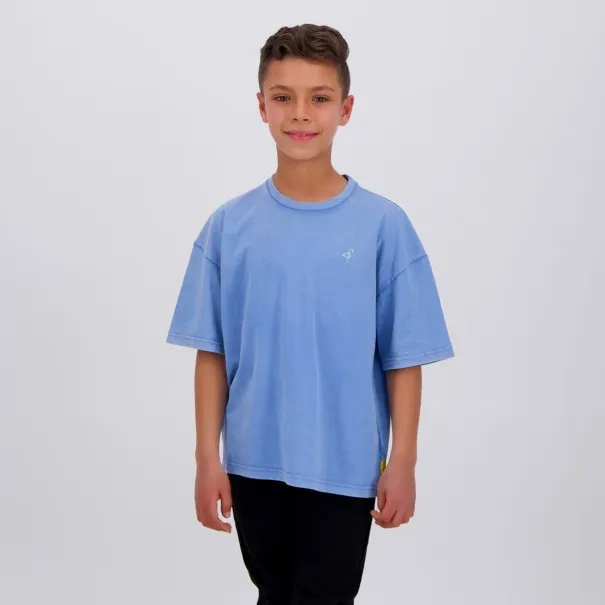 T-shirt oversized garçon manches courtes délavé avec flamant rose - KONTAKT