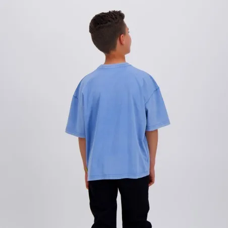 T-shirt oversized garçon manches courtes délavé avec flamant rose - KONTAKT